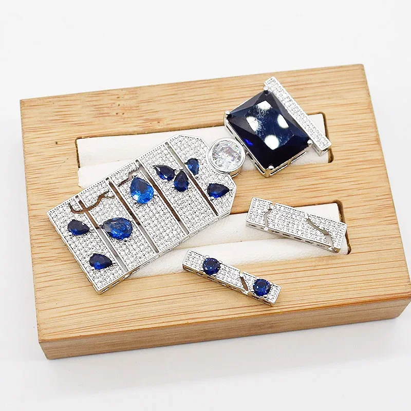 1 шт. 25x70 мм белый позолоченный кубический цирконий микро-паве разъем ожерелье