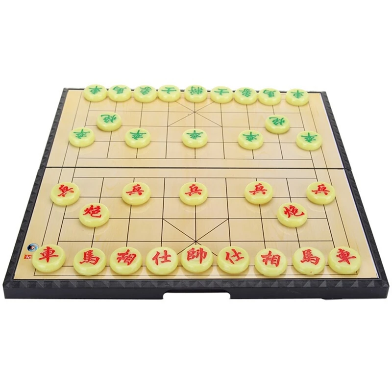 

Traditional Chinese Chess Set Travel Portable Chinese Chess Foldable Chessboard Classic Xiang Qi Family Parent-Child Toy