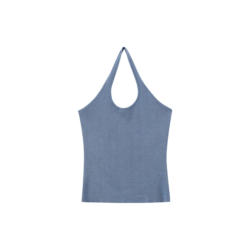 Wu Tongtong Solid Hanging Neck Cami Women Summer New Korean Series Slim fit Beau Back Inner wear Base Top