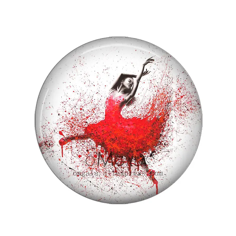 Акварельные танцующие балетки для девочек художественные картины 12 мм/16 мм/18 мм/20