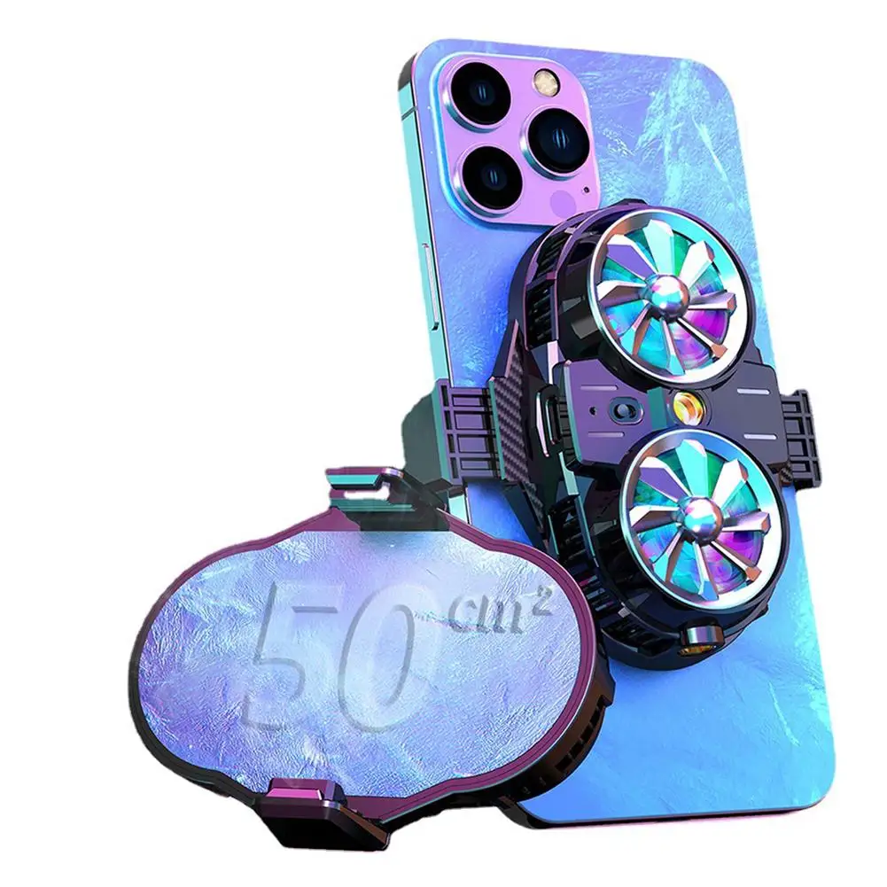 

X53 Dual-core Semiconductor Radiator Portable Adjustable Back Clip Silent Phone Cooling Fan For Live Game