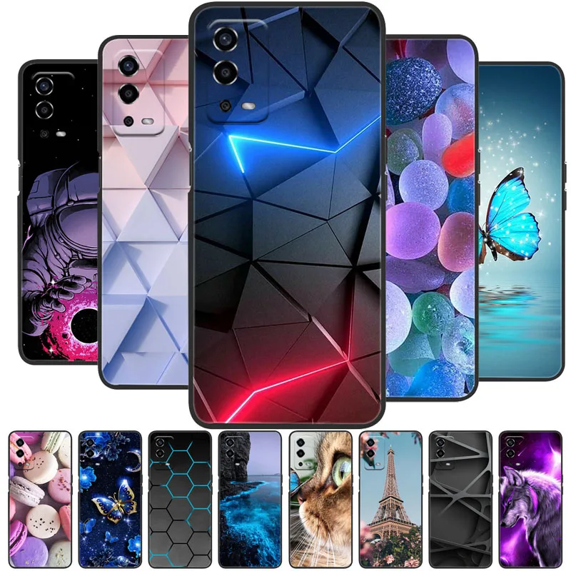 Чехол для Oppo A55 4G Силиконовый мягкий ТПУ чехол для телефона Oppo A55 чехол CPH2325 черный чехол для OPPOA55 A 55 6,51 '2021