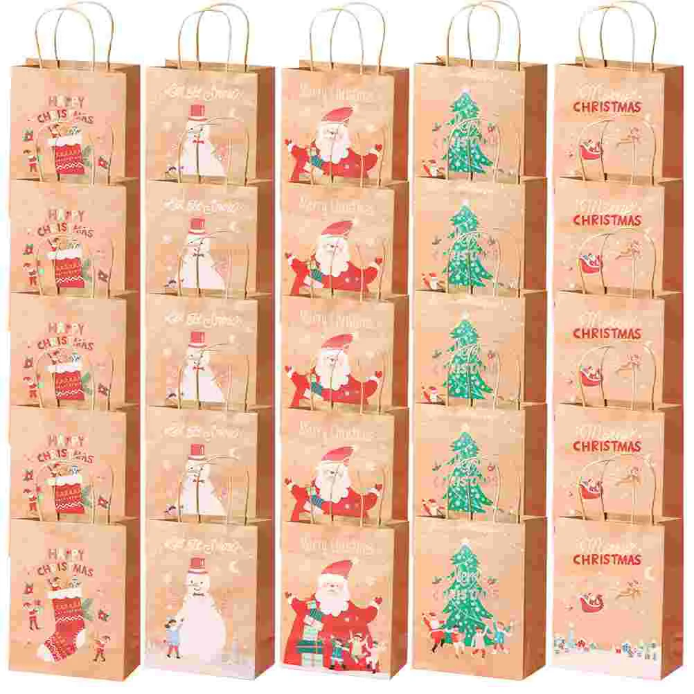 

Bags Christmas Gift Holiday Treat Goodie Candy Bag Xmas Party Paper Tote Favor Pouch Favors Shower Packing Handles Merchandise