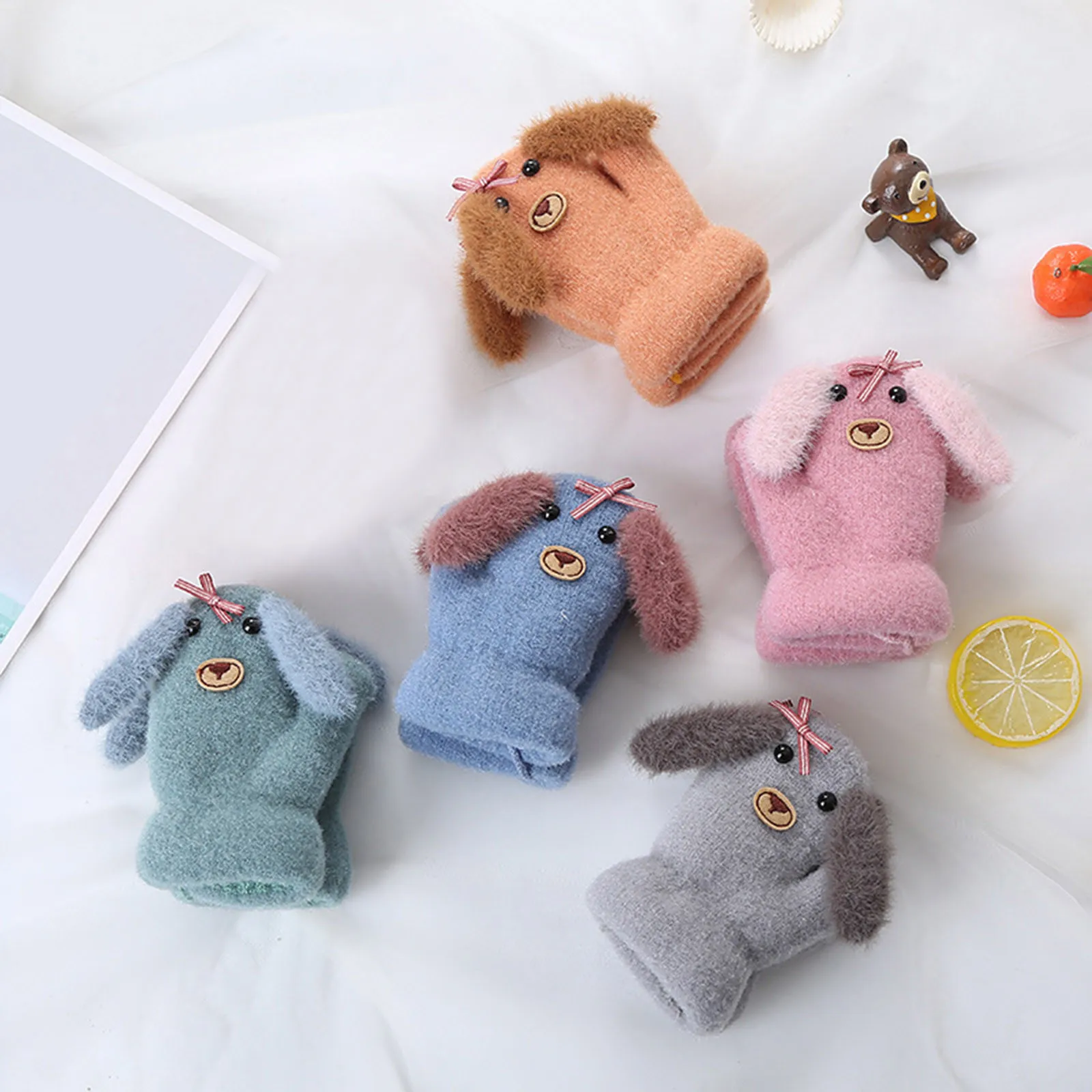 

Перчатки для младенцев 0-3 лет, двухслойные бархатные плотные вязаные шерстяные уличные теплые