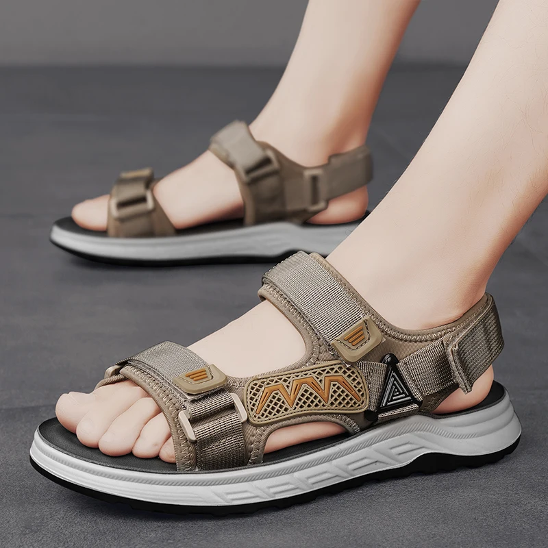 Дышащие Мужские Сандалии Повседневная Пляжная Обувь Для Вождения Удобные