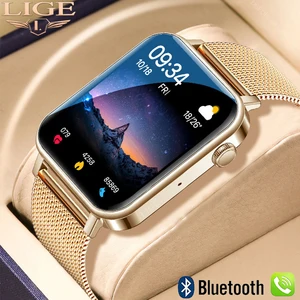 LIGE Sport Smart Watch Women Female Watches Bluetooth Call Smartwatch Fitness Bracelet For Apple Lad