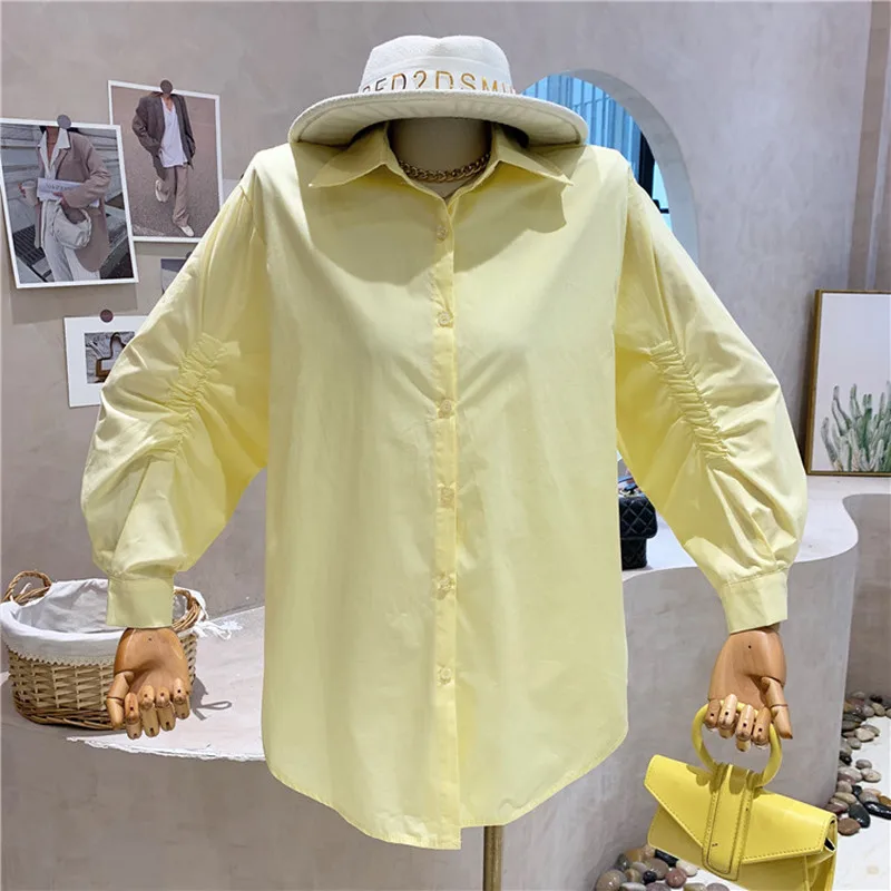 

New Women's Clothing 2022 Spring Loose high-grade texture top design sense long sleeved shirt Tops blusas chemise femme