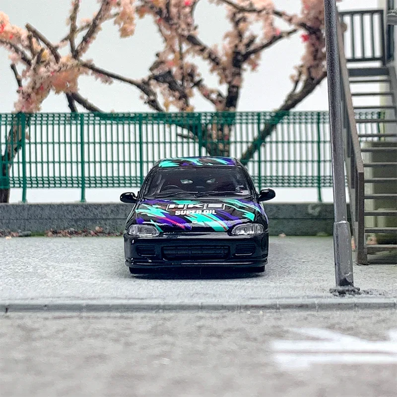 Литая под давлением модель автомобиля 1/64 Honda Civic EG6 HKS Car ModeI Sports Play Vehicles Original Box