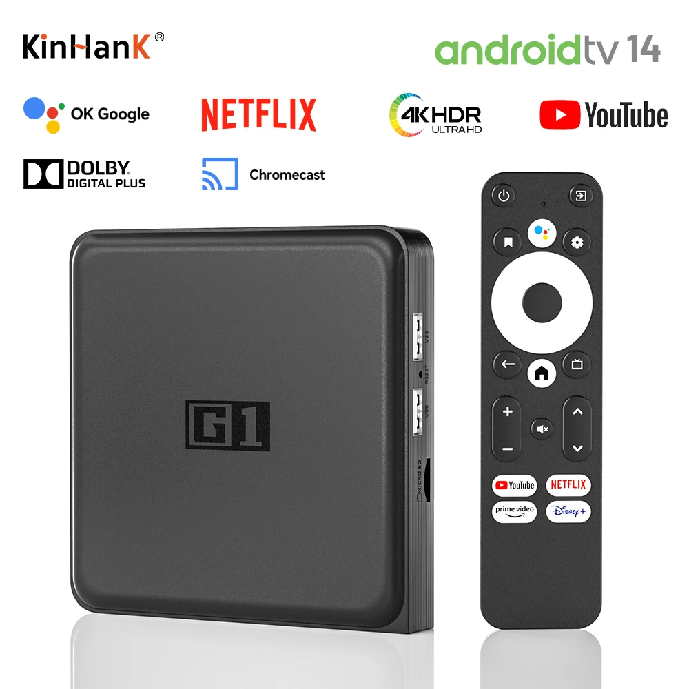 KINHANK G1 Android TV Box с Netflix 4K Ultra HD Сертифицированное ...