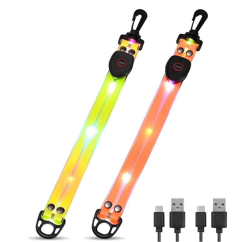 

2PCS LED Reflective Gear Glow Bracelet Night Sports Gear Waterproof Running Reflective Straps For Dog Collar Outdoor