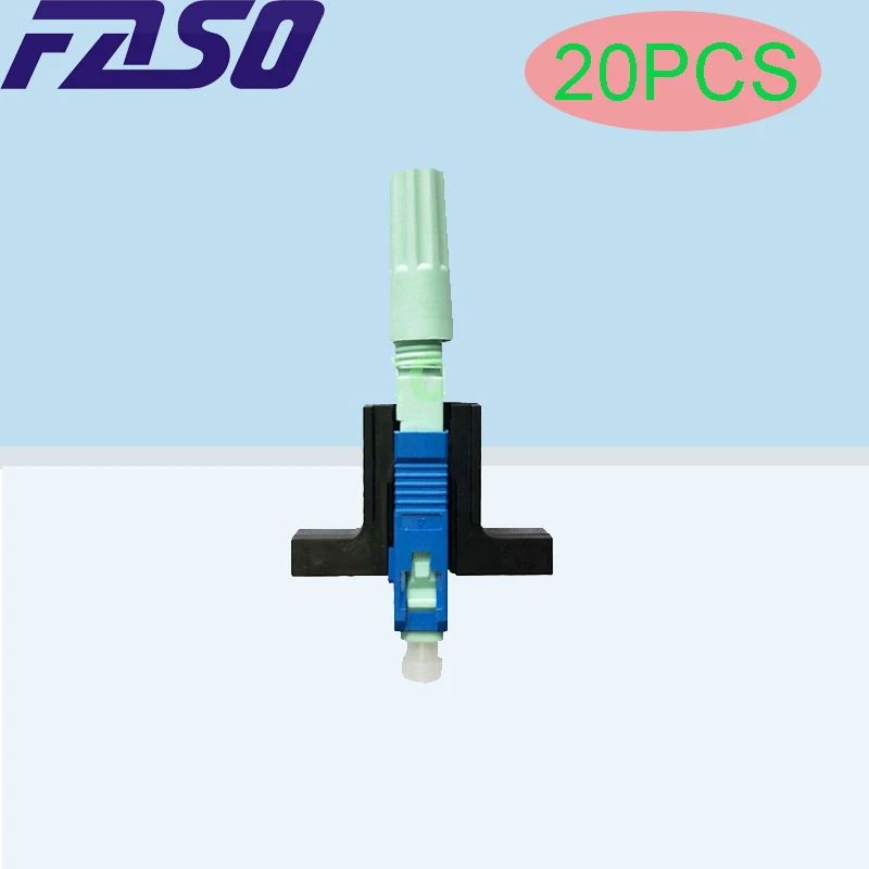 Connector óptico de modo único 20 PCS SC UPC Connector óptico de ferramenta FTTH Connector rápido de fibra óptica incorporado