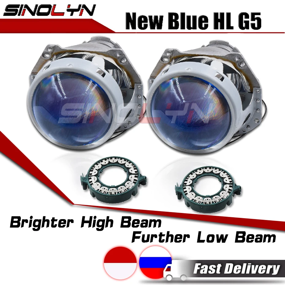 Sinolyn 3,0 дюймовые синие Биксеноновые линзы D2S D1S D3S D4S HID для Hella 3R G5, линзы для фар головного света, аксессуары для тюнинга автомобиля