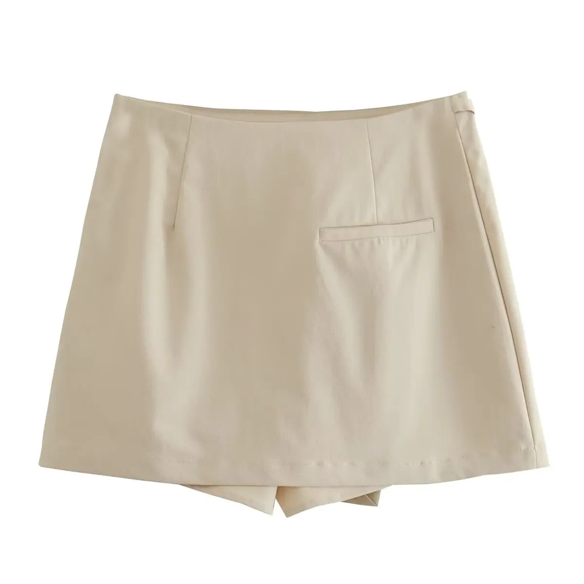 TRAF 2023 Cargo Shorts for Women Beige High Waist Skirt Shorts Women Summer Bermuda Shorts Woman Streetwear Asymmetric Shorts