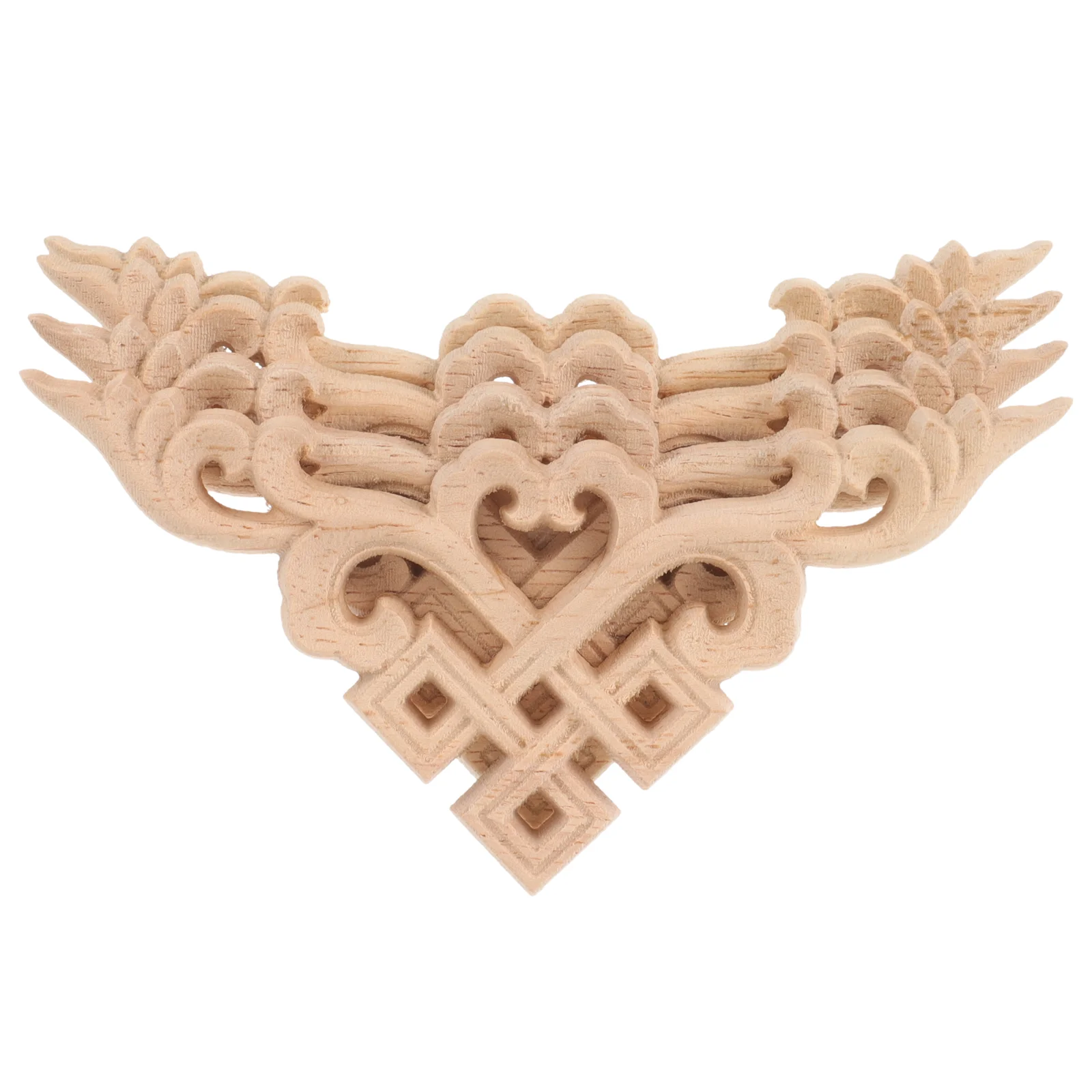 

4 Pcs Wood Corner Applique Appliques Decorations Embellishments Furniture Onlays Wooden Decorative