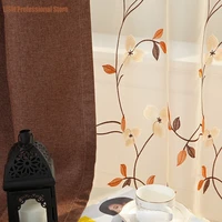 american country pastoral style embroidery flower balcony bedroom bay window high end curtains for living dining room bedroom