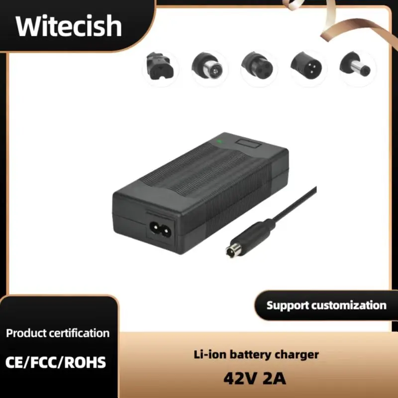 Зарядное устройство, для электровелосипедов 10 серии, 36 В, 2 А, на выходе 42 В, 2 А, входное напряжение 100–240 ВА·ч, для батарей 36 В, литийионных, литий-полимерных