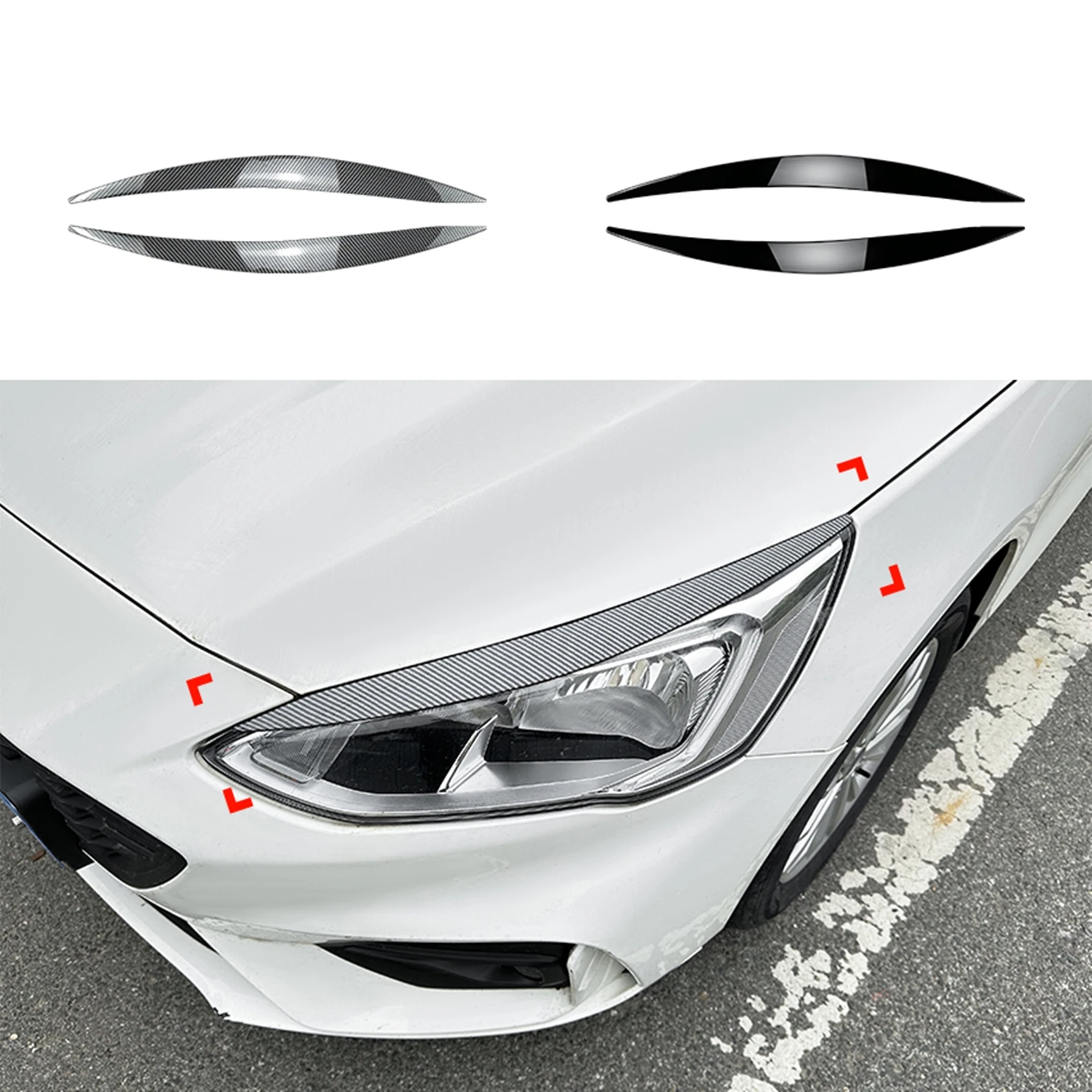 

Car Headlight Eyelid Eyebrow Trim Front Headlamp Cover Sticker For Ford Focus MK4 2019-2021
