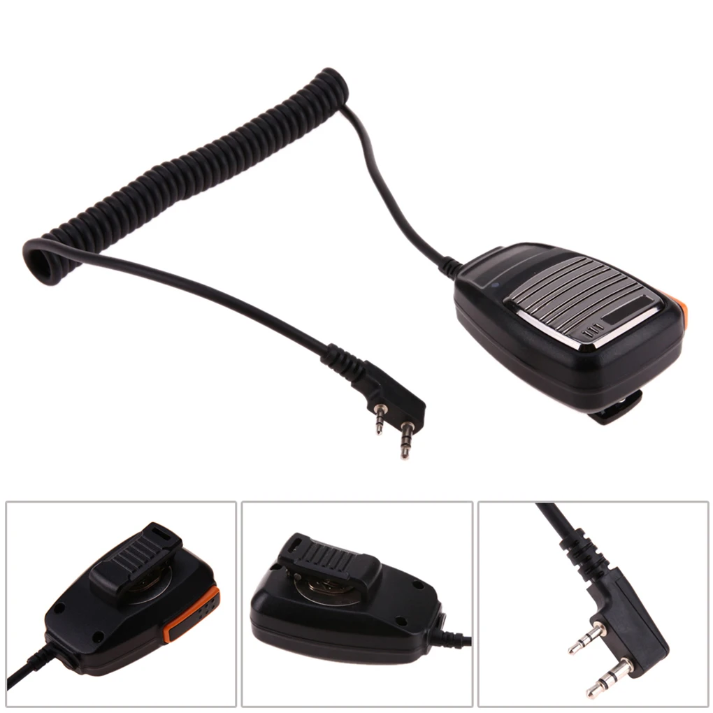 

2 Pin Handheld Speaker Microphone Mic Replacement for Baofeng Kenwood TYT Radios Walkie Talkie UV-5R