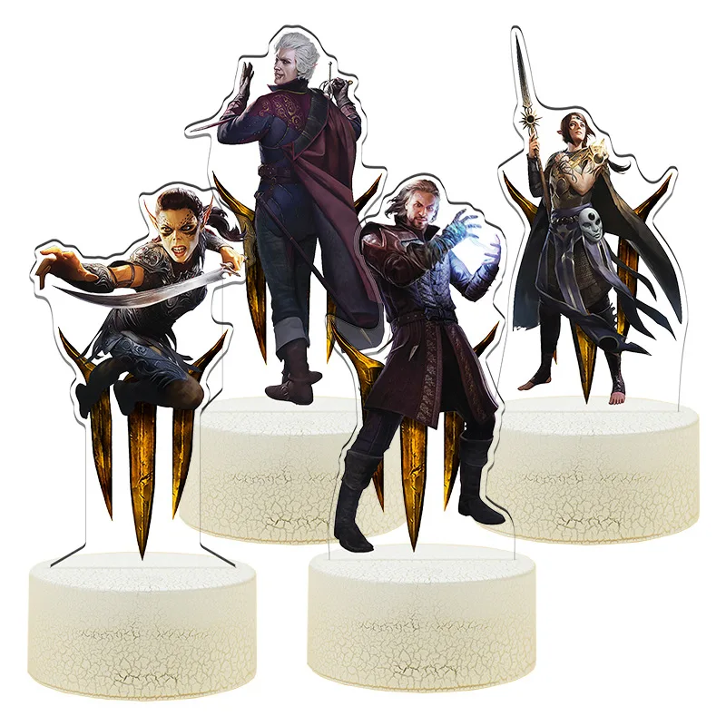 

Baldur's Gate 3 Astarion акриловые ночные светильник украшения стоячая карта Модель игры периферийные игрушки подарок Коллекционная атмосферная лампа