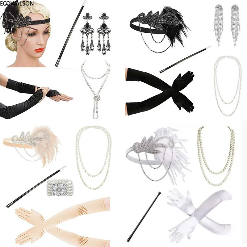 

Женская повязка на голову, белая повязка на голову в стиле 1920-х