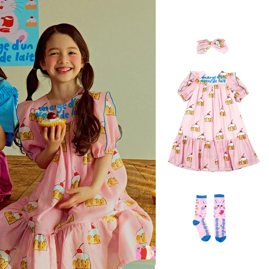

Jenny&Dave Children's clothing 2023 new summer girls' dress Korean version of foreign style lovely cake princess dress girls