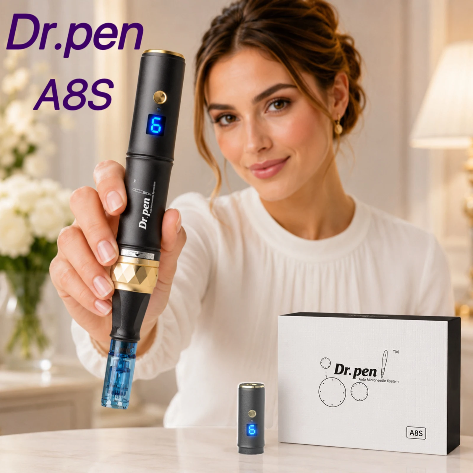 Фото Оригинальный Dr. Беспроводная и проводная ручка-аппликатор Pen A8S, 2 модели, с регулируемой длиной иглы 0,25 мм, 6 уровней. №1