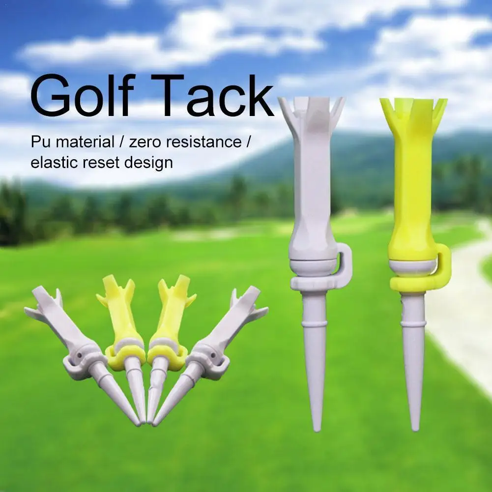 2/4pcs 76mm Golf Tee Rotating Auto Reset Driving Range Training