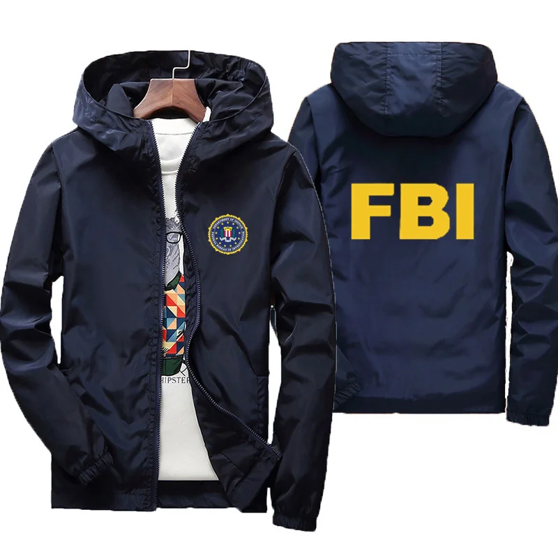 Fashion Zipper Men Women Hoodies Jacket FBI Print Sport Hip Hop Casual Zip Up Unisex Long Sleeve Hoodie Coat Top 7XL