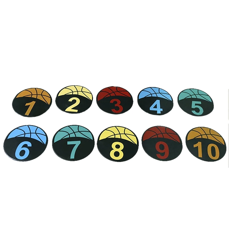 

Hot 10Pcs Professional Football Training Discs Signs Discs Markers Flat 1-10 Digital Disc for Outdoor Football Training