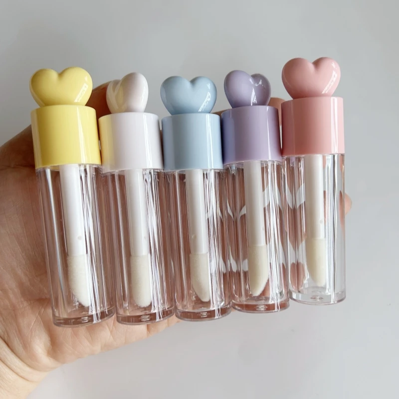 10/20/30 шт. тюбики для блеска губ в форме сердца с коробкой 6 мл большая кисть-палочка