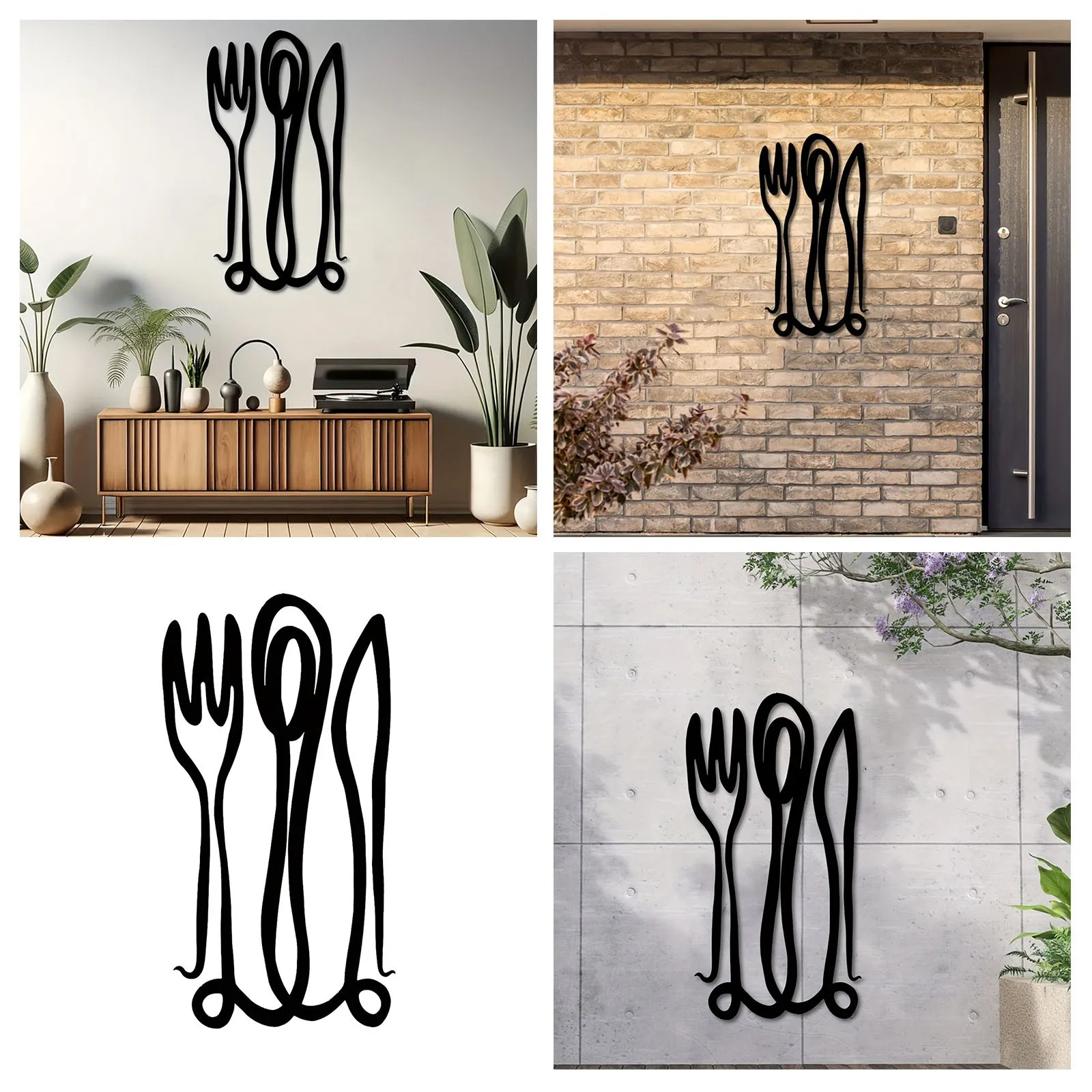 Настенная наклейка ПВХ вилка и ложка |