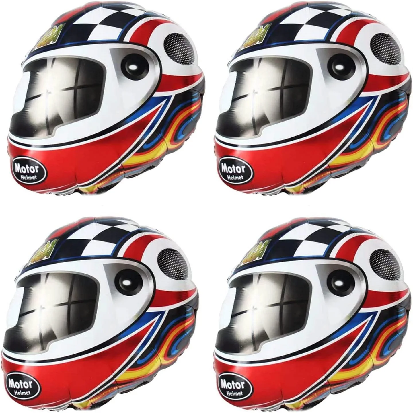 2/4/6pcs Racing Helmet Balloon Motor Helmet Mylar 20 inch Motorbike Balloons for Motocross Racing Party Decorations Dirt Bike