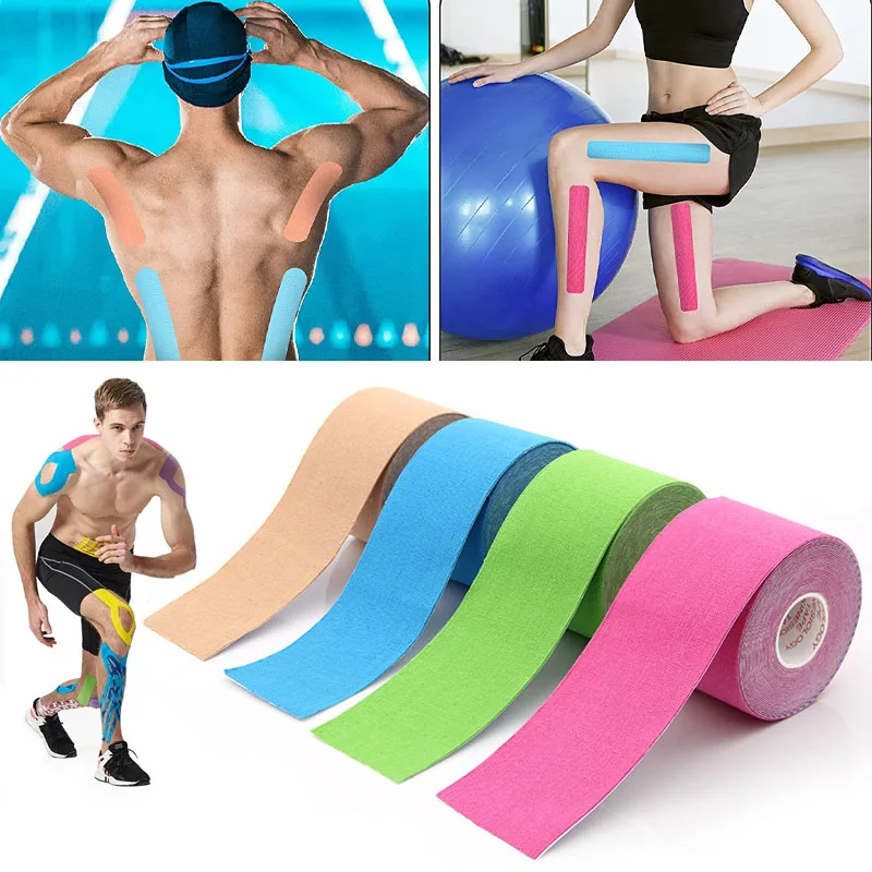 

Kinesiology Tape Athletic Recovery Elastic Tape Kneepad Muscle Pain Relief Knee Pads Support for Gym Fitness Bandage