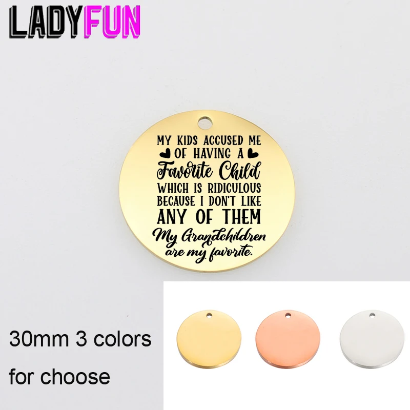 

Любимые подвески с цитатой ребенка, подвески из нержавеющей стали, подвески для бабушки, внуков, детей, подвески с лазерной гравировкой для изготовления ювелирных изделий