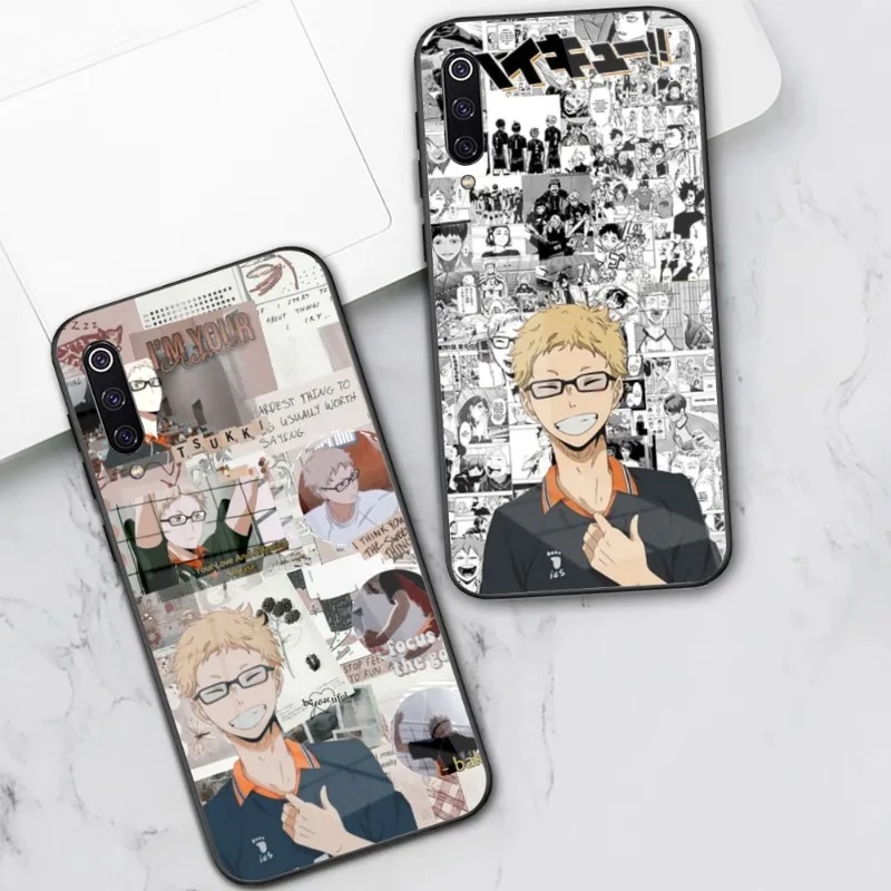 Haikyuu Kei Tsukishima чехол для телефона Xiaomi 13 12 11T 10 9 Redmi Note 11 10 10S Pro Redmi 9 9A черный PC стеклянный чехол для телефона