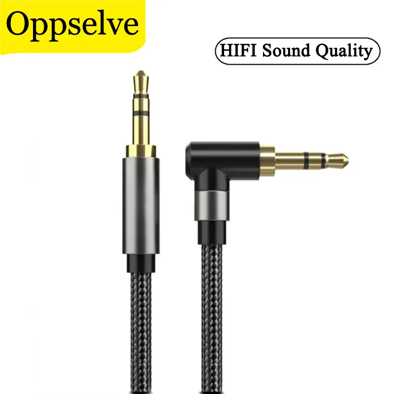 

AUX Cable 3.5mm Jack Audio Cabo Male To Male 90 Degree Plug For Car Headphones JBL Samsung Xiaomi Redmi Plus Huawei Oneplus Cord