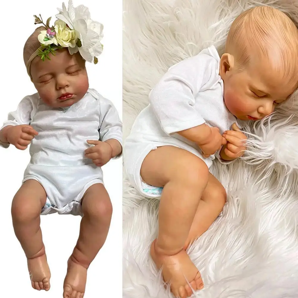 

49cm Sleeping Rebirth Soft Hand-painted Newbirth Skin Paint Collection Spray Accessory Rebirth Art 3d W6l0