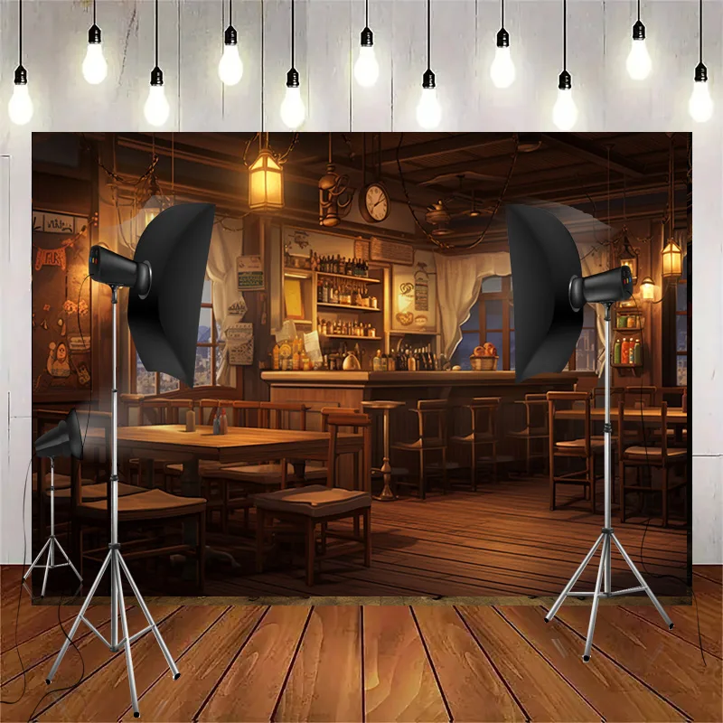 Фон для фотосъемки в стиле старого Tavern Barista Coffee Shop