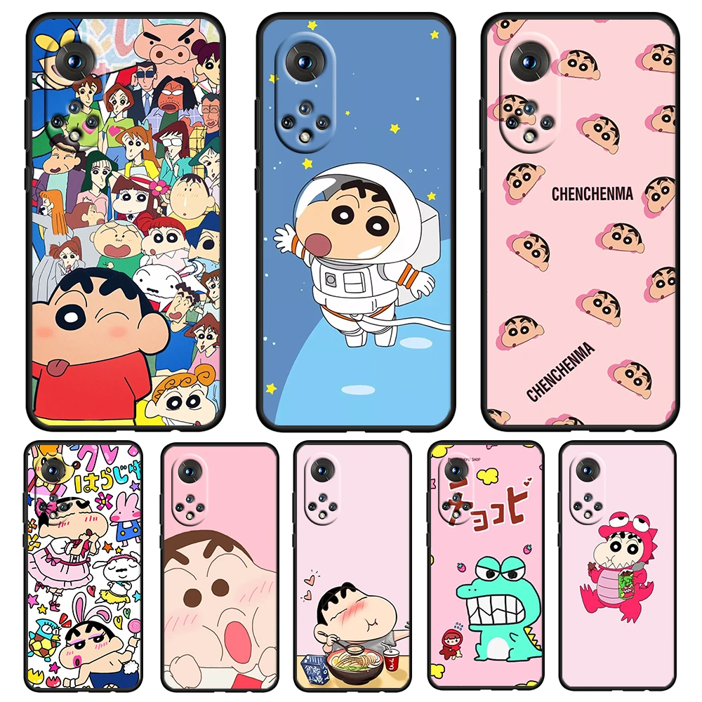 

Funny Crayon Shin Chan For Honor 60 50 20 SE Pro X30 10X 10i 10 9X 9A 8X 8A Lite Silicone Soft TPU Black Phone Case Capa Cover