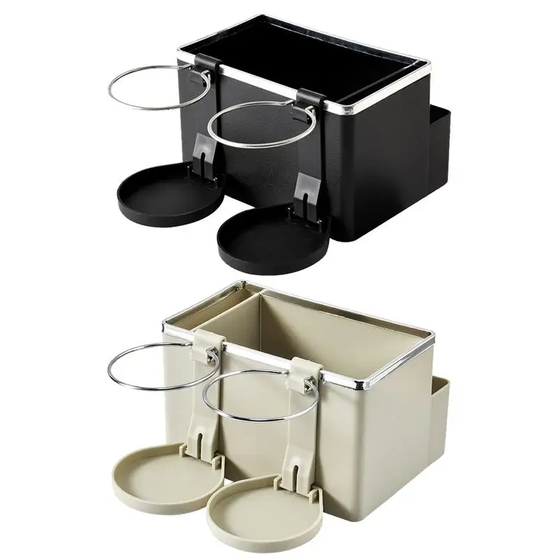 

Multi-Function Car Tissue Holder Universal Tissue Boxes With 2 Folding Cup Holders Innovative Phone Stand Napkin Tissue