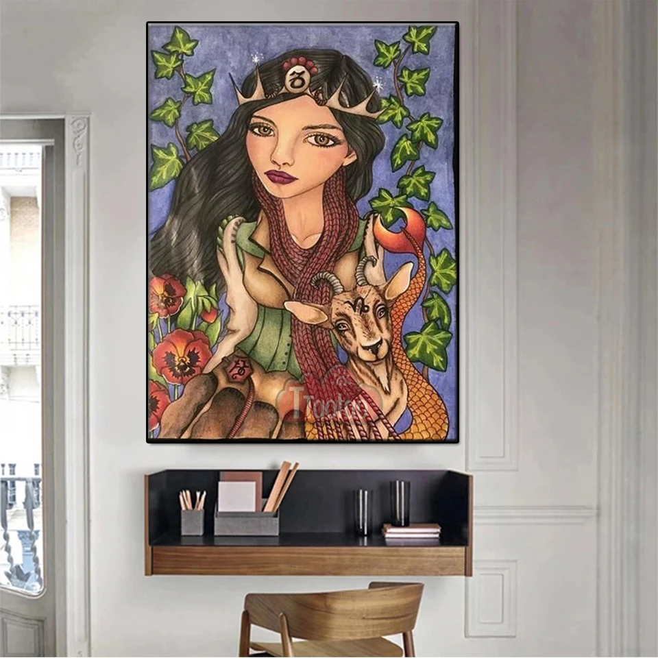 DIY 5D алмазная живопись мультфильм Созвездие девушка Овен вышивка крестиком