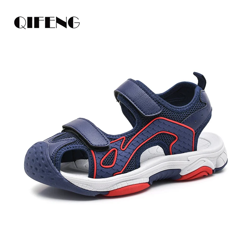 2022 Children Shoes Boys Sandals Kids Summer 5 6 7 8 9 12 Outdoor Flat Sandal Teenagers School Black Sandals Light Flat Hiking