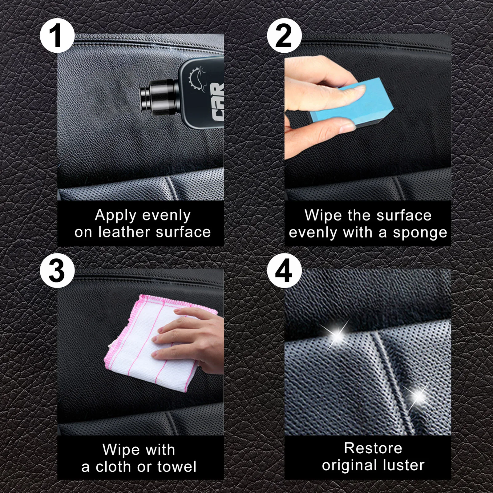

Car Leather Cleaner And Protectant Auto Leather&Plastics Refurbishment Paste 100ML Car Restorer Cream Washable Refresh Aging