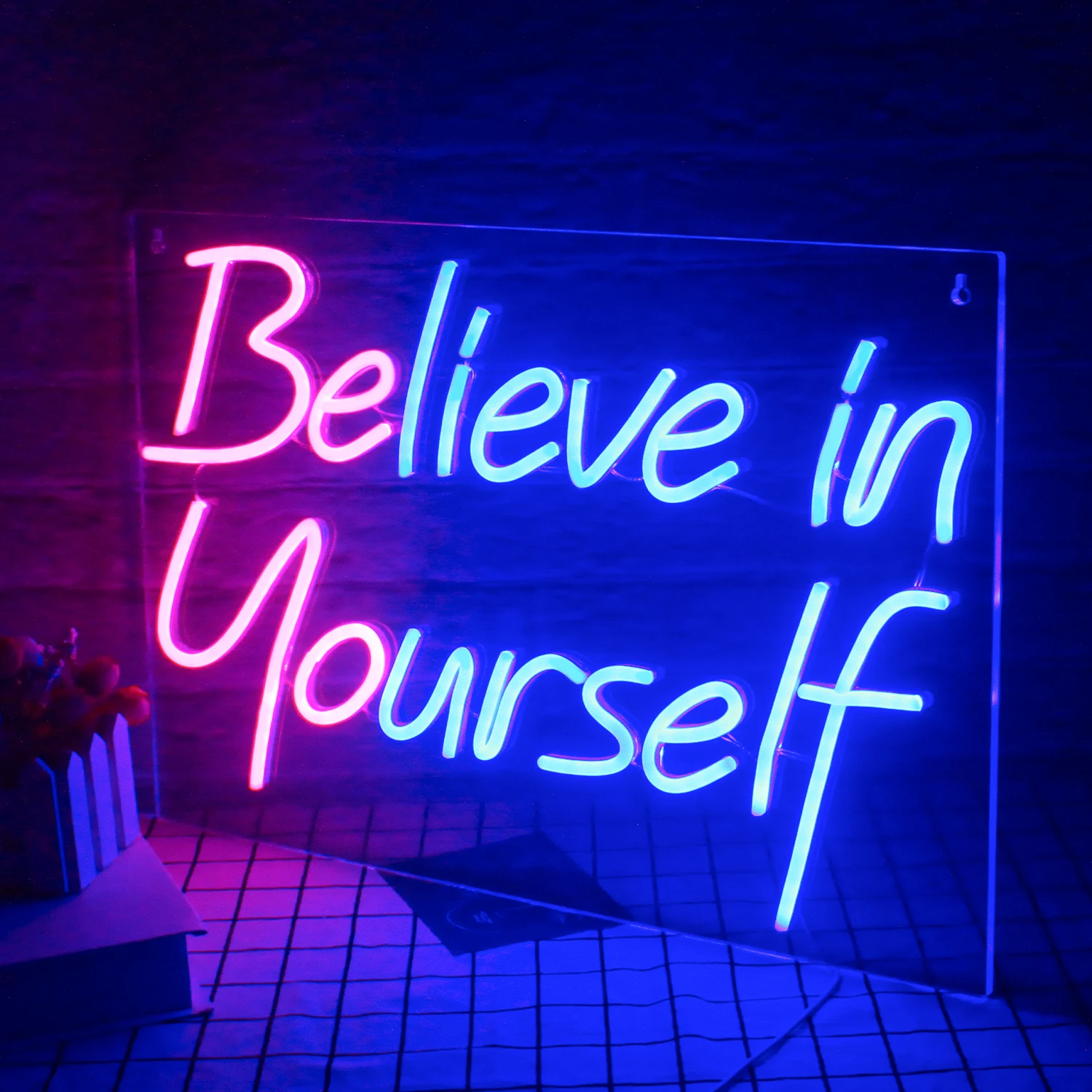 Wangxing Believe in Yourself Neon Sign Custom Wall decor Home Decorations Wedding Party Bar Decor Birthday Decor  Gift