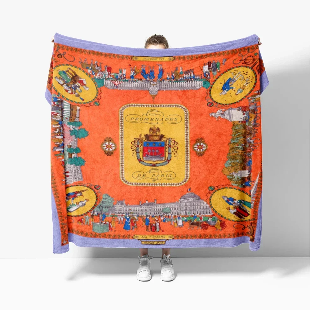 Manta de franela suave naranja y roja alta gama ropa cama transpirable erkekper cálida manta viaje sofá