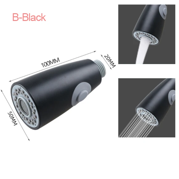 

Черный хромированный выдвижной смеситель для кухни KC-14540