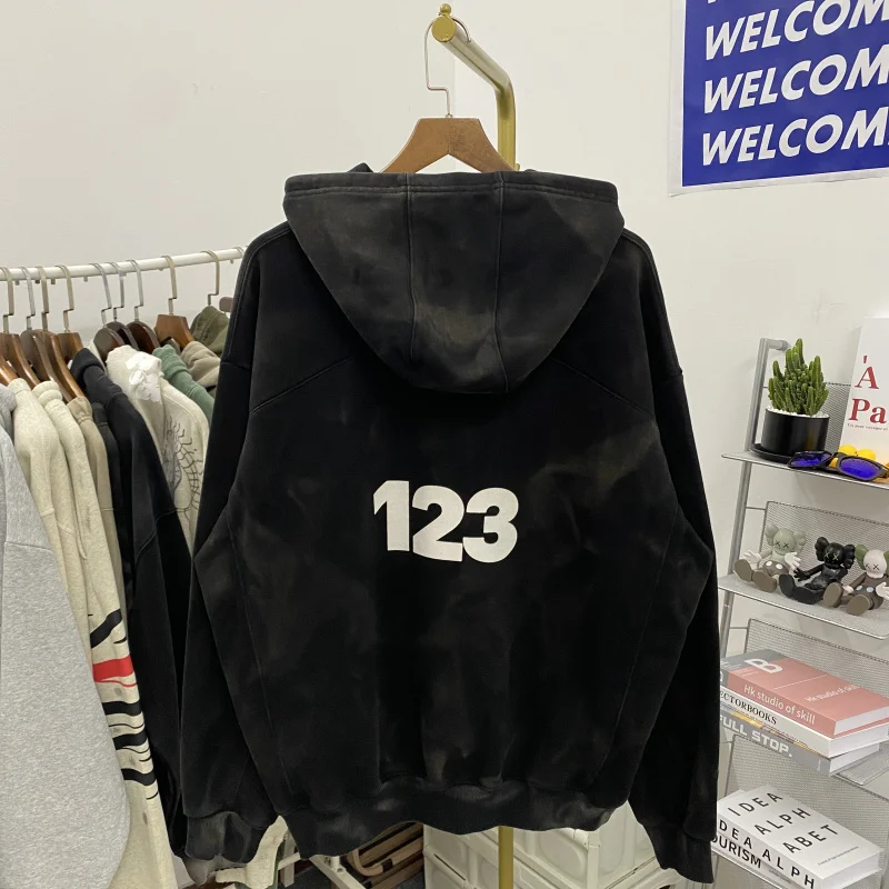 

Толстовка мужская из промытой ткани, с капюшоном