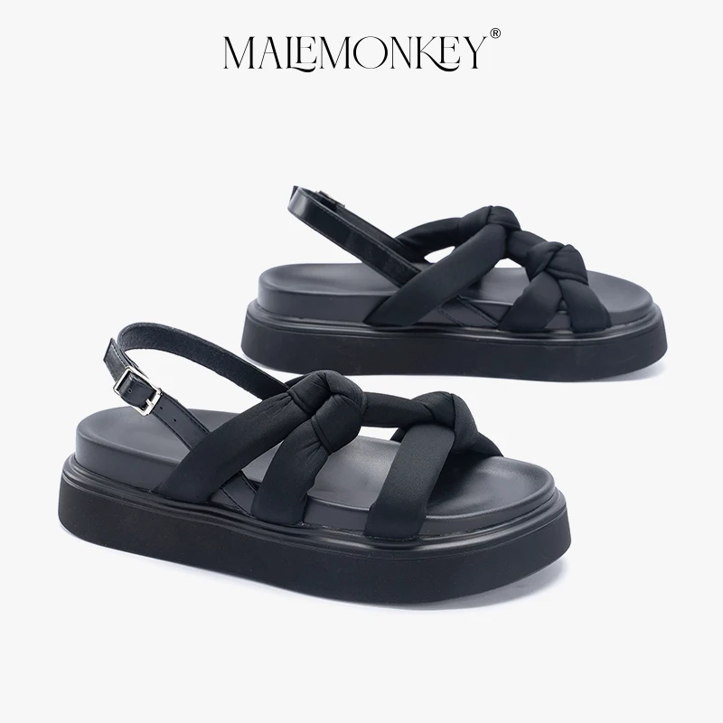 MALEMONKEY Leisure Sandals Women Open Toe Beach Shoes New Platform Summer Outdoor Holiday Comfortable Ladies Shoes Handmad