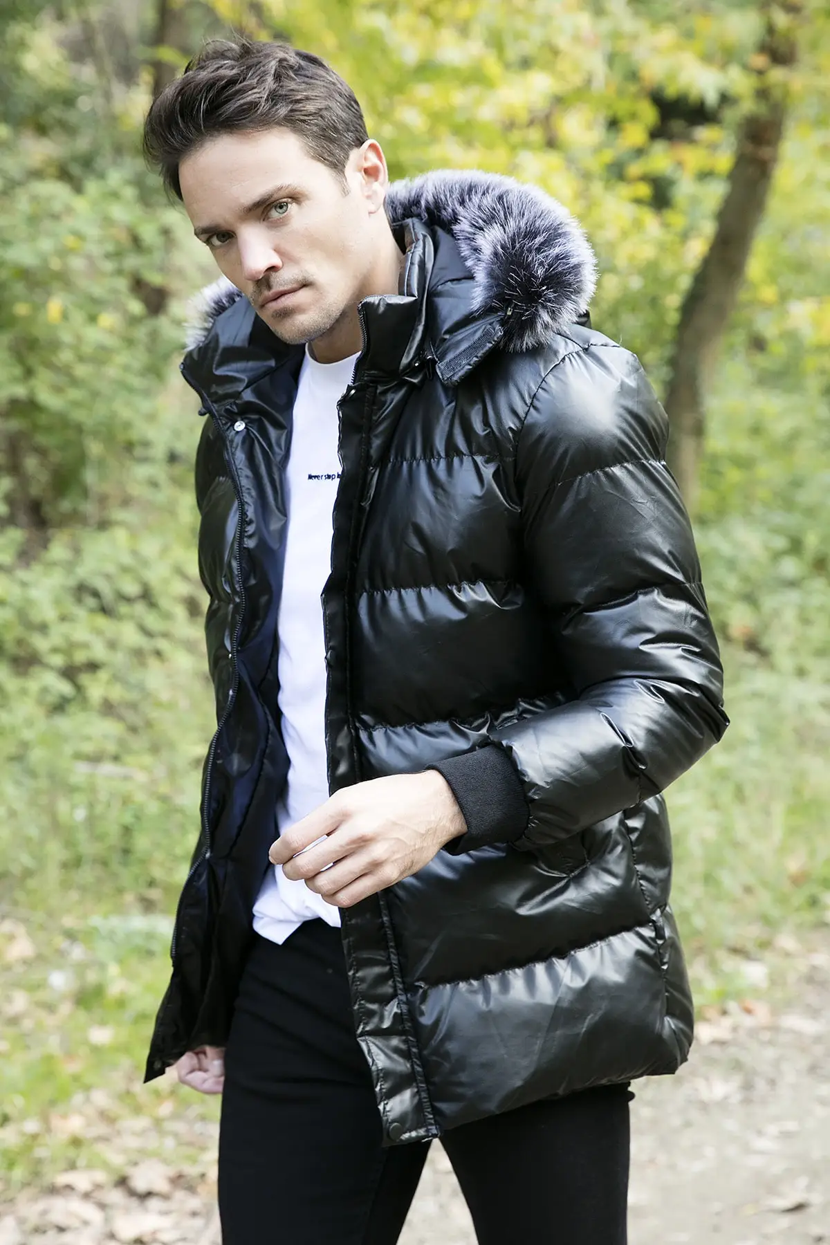 

Look Shiny Slim Fit Inflatables Men Coats 5711260