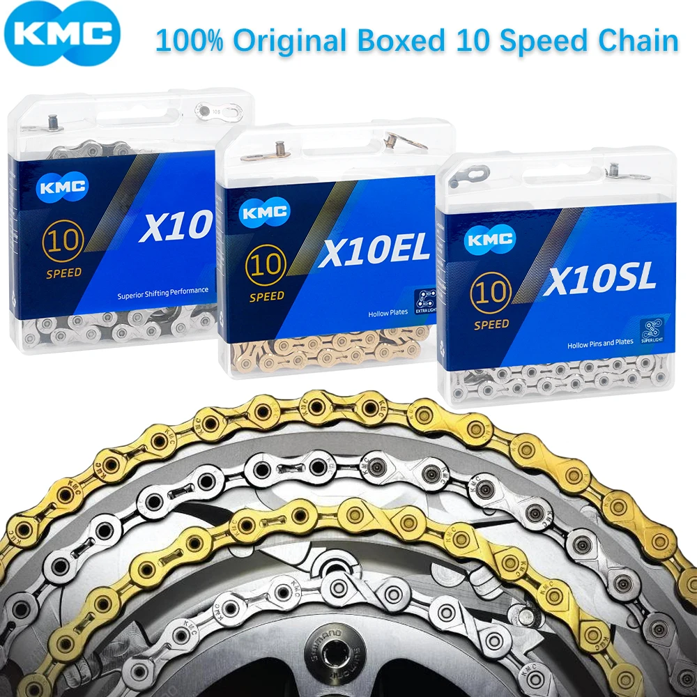 

KMC Original 10 Speed Ultralight Bicycle Chain X10 X10EPT X10EL 10V 116 Links Road/Mountain Bike Chain for shimano SRAM bikes